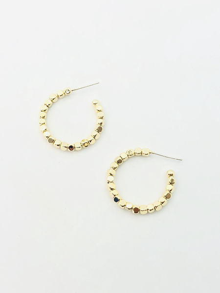 Fashion Earring - Gold Cubic Hoop Earrings