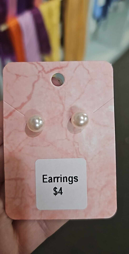 Faux Opaque Pearl Earrings
