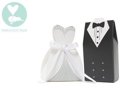 Favour Box and Placecard Holder - Bride and Groom