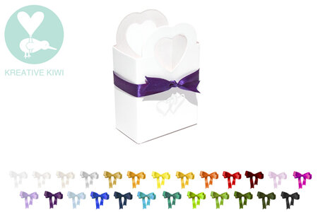 Favour Box with Ribbon - Heart Basket (100/pack)