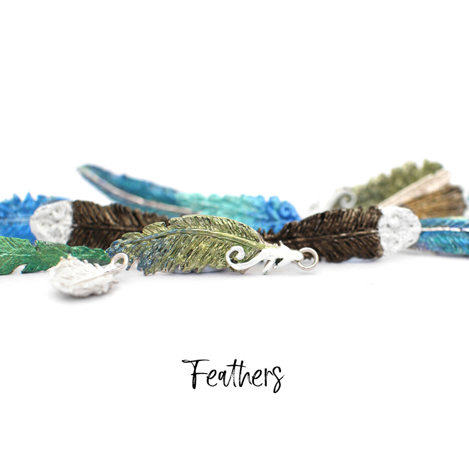 feather earrings blue tui bird native nz popular boho sterling silver jewellery