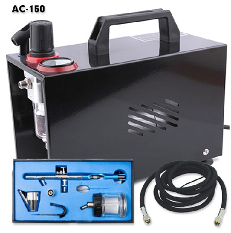 Fengda Encased Air Compressor with Pro Suction Feed Airbrush