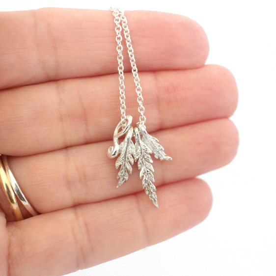 fern koru sterling silver native necklace tiny pendant handmade lilygriffin nz