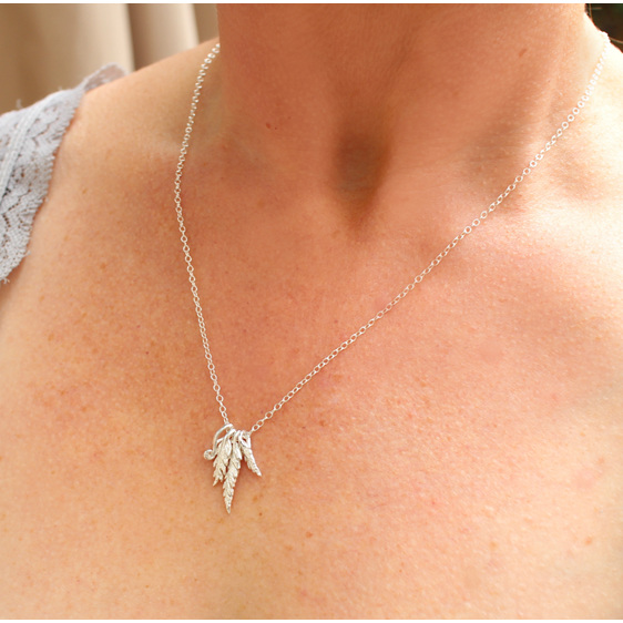 fern leaf silver nature native koru dainty necklace pendant lily griffin nz