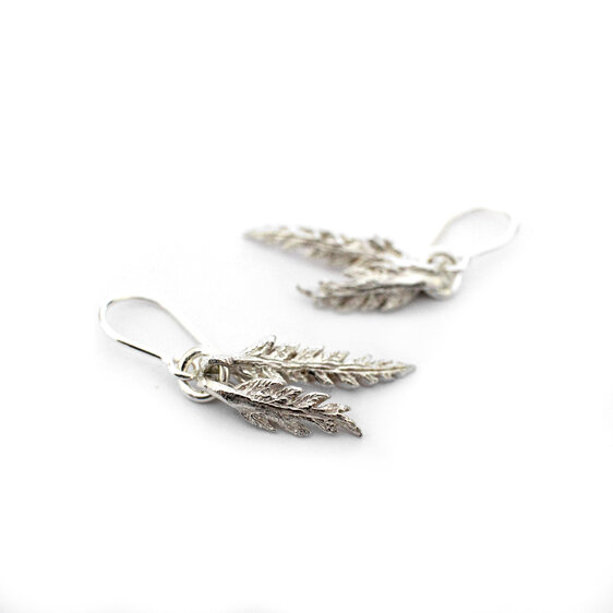 ferns tiny sterling silver nz earrings lily griffin native nature jewellery
