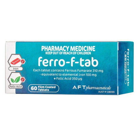 Ferro-f-tab, Iron & Folic Acid, 60 Tablets
