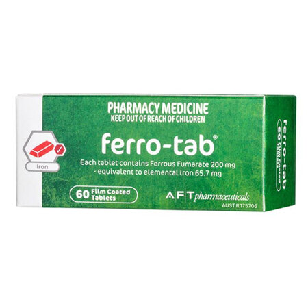 Ferro-tab, Iron, 60 Tablets