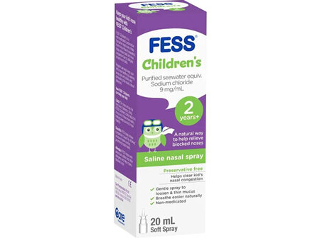 FESS Childrens Saline Nasal Spray For Kids (2+ Years) - 20ml