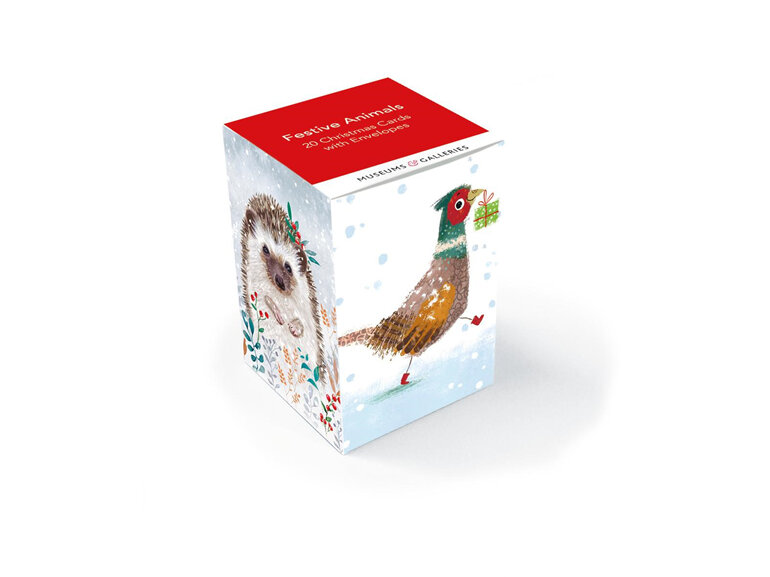 Festive Animals Christmas Card 20 Pack (5x4 Designs) museums and galleries