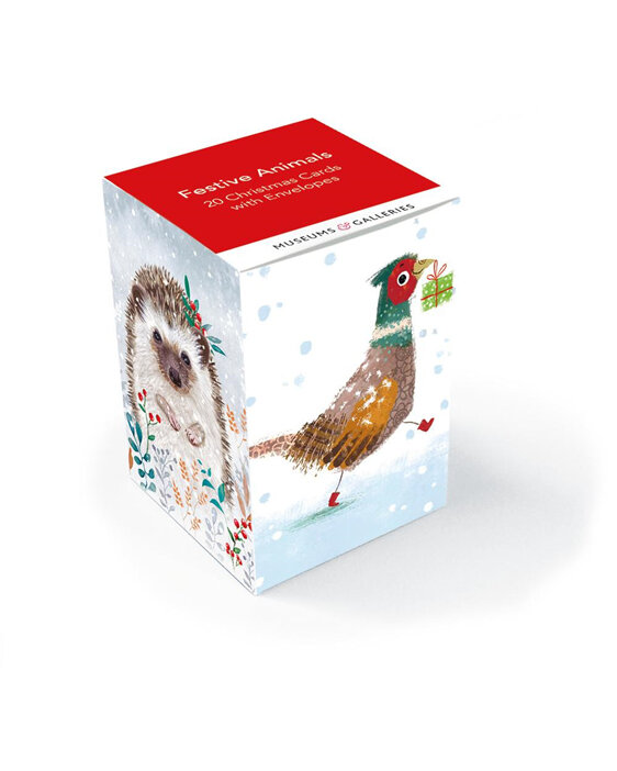 Festive Animals Christmas Card 20 Pack (5x4 Designs) museums and galleries