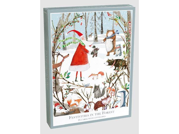 Festivities in the Forest Christmas Cards Pack 8x2 Designs 16 Pack