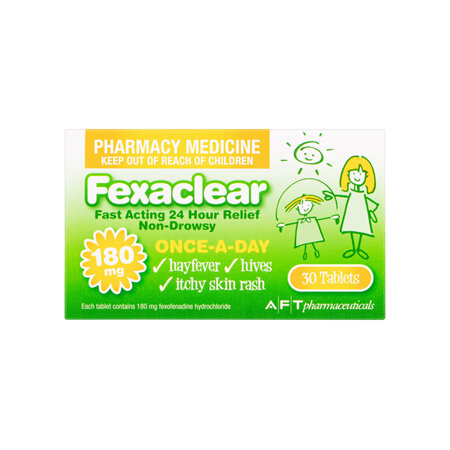 Fexaclear® Hayfever & Allergy Relief 180mg 30 Tablets