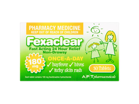 Fexaclear® Hayfever & Allergy Relief 180mg 30 Tablets