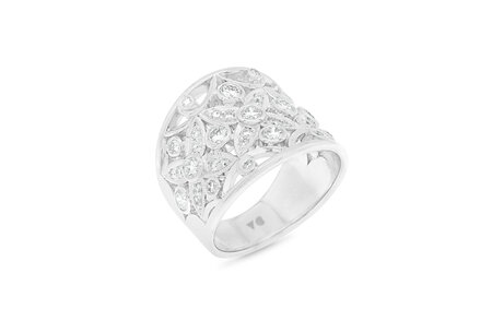 Filigree Flower Diamond Cluster Ring