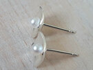 Fine silver earrings with cultured pearls by Not Just Red Ones