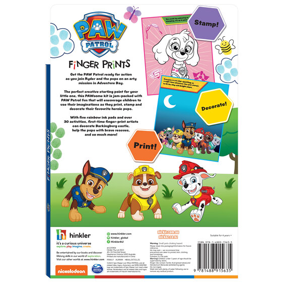 Finger Prints Activity Book : Paw Patrol hinkler dog pup kids