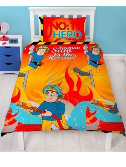 Fireman Sam Flames Single Duvet Cover Set