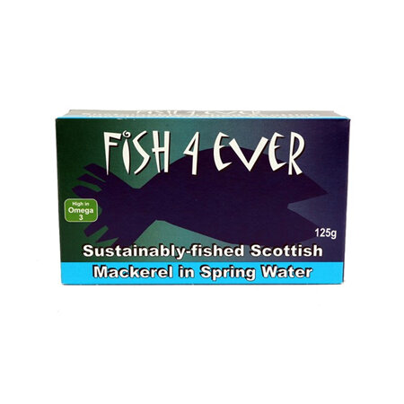 Fish 4 Ever Mackerel in Spring Water 125g