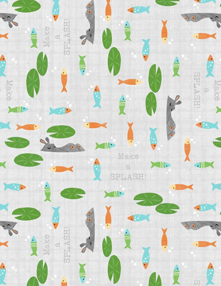 Fish & Lily Pads Gray 68529974