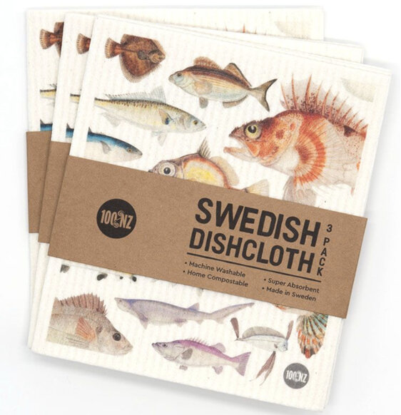 Fishes of New Zealand Swedish Dishcloths Set of 3