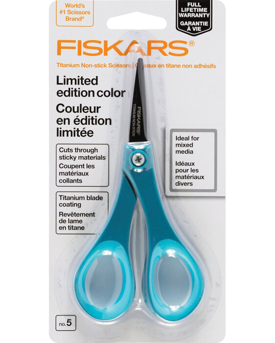 Fiskars Non-stick Titanium Softgrip Detail Scissors 5in