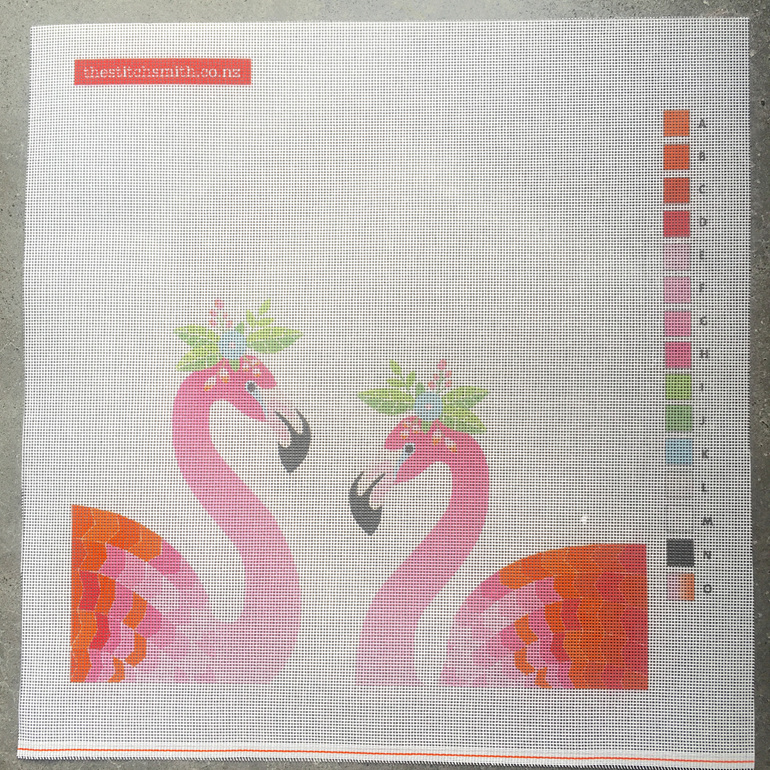 flamingo needlepoint canvas