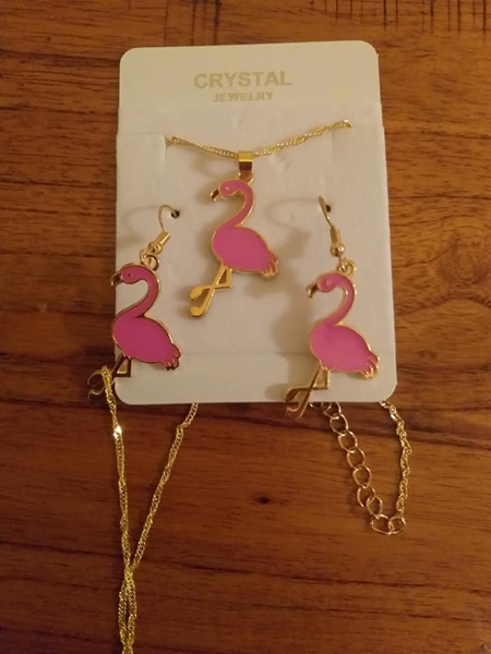 Flamingo Set - Necklace & Earrings