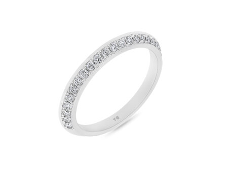 Flat Edge Diamond Wedding Ring