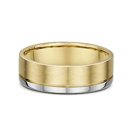 Flat Profile Grooved Mens Wedding Ring