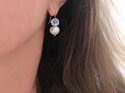 Fleur blue pearl flower earrings sterling silver gold lily griffin nz jewellery