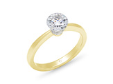 Floating diamond solitaire engagement ring 18k 18ct yellow gold  titanium