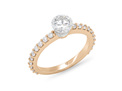 Floating diamond solitaire engagement ring 18k 18ct rose gold  diamond set band