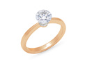 Floating diamond solitaire engagement ring 18k 18ct rose gold  titanium