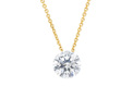 Floating diamond solitaire pendant titanium platinum 18ct yellow gold chain