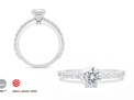 Floeting Diamond Ring Diamond Set Band-Red Dot winner 2022, Silver Best Awards