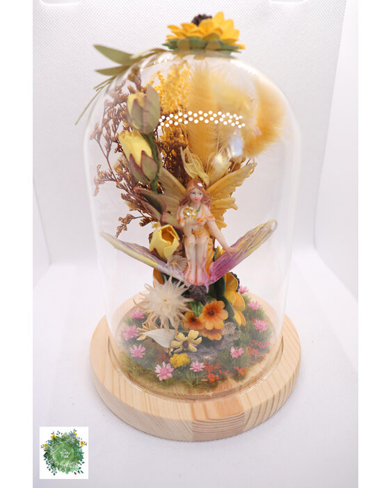 Floral Dome, Dried Flower Dome, Glass Dome, Fairy, Butterfly, The Wonky Pixie