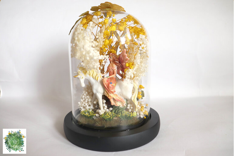 Floral Dome, Dried Flower Dome, Glass Dome, fairy, The Wonky Pixie