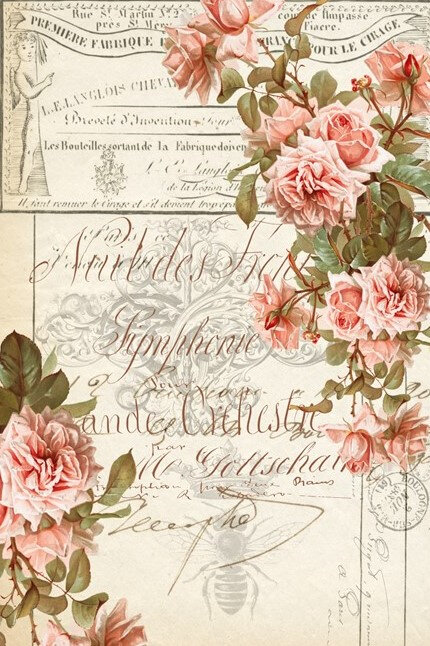Floral Ephemera Royce Decoupage Paper