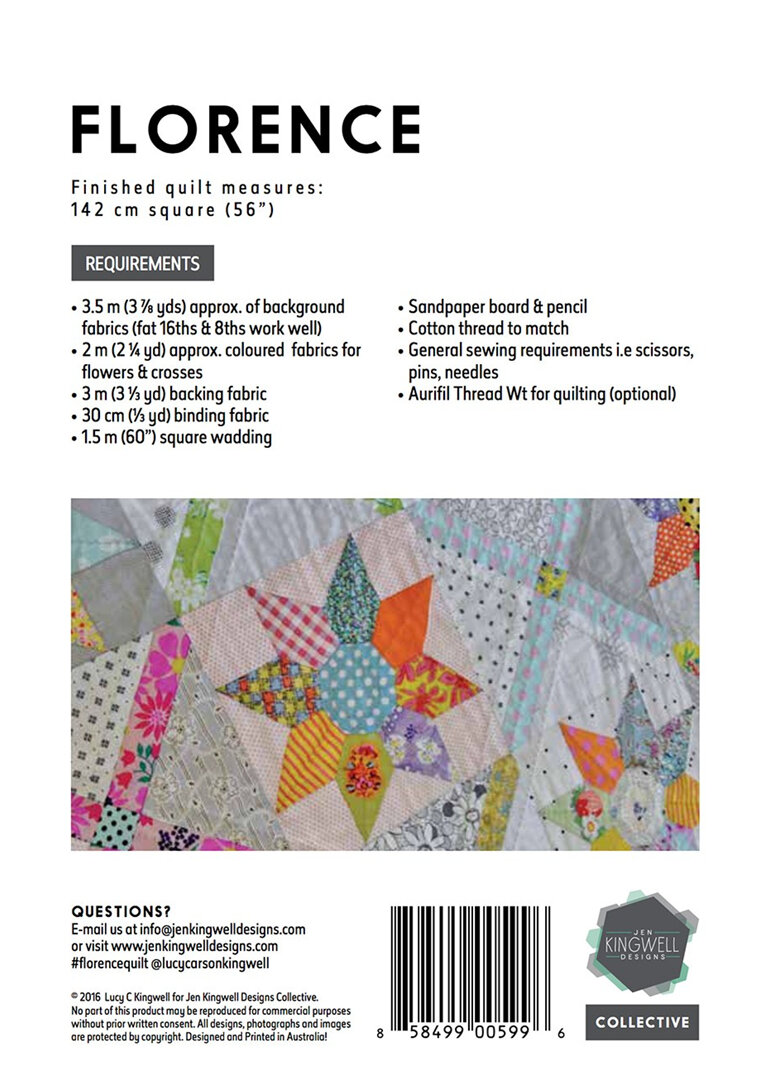 Florence Quilt Pattern by Lucy Carson Kingwell