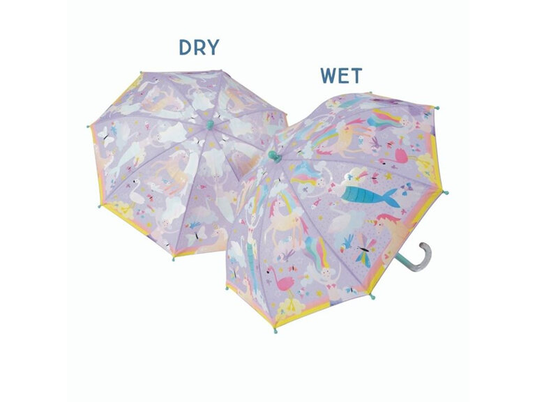 Floss & Rock Fantasy Colour Change Umbrella wet winter kids