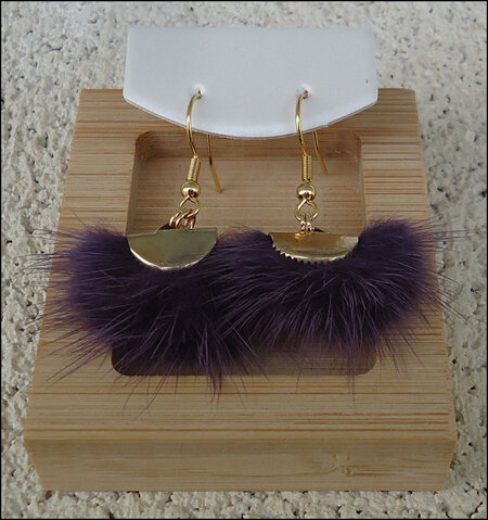 Fluffy Earrings - Purple