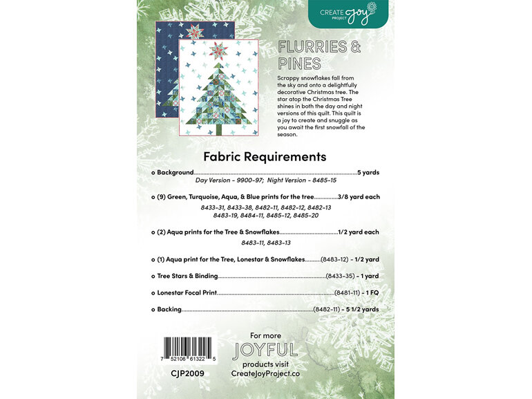 Flurries and Pines Quilt Pattern by Create Joy Project LLC