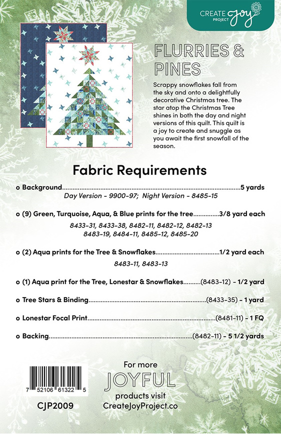 Flurries and Pines Quilt Pattern by Create Joy Project LLC