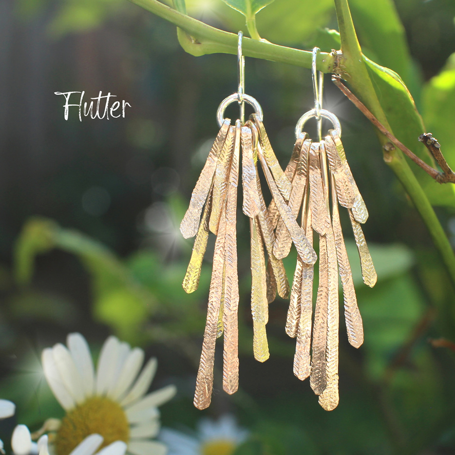 flutter collection gold silver statement leaves feathers earrings necklaces