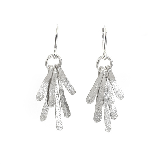 Flutter Drop Earrings in Silver