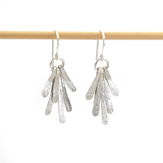 Flutter Drop Earrings in Silver