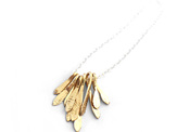 flutter gold sterling silver feathers leaves necklace lilygriffin jewellery nz