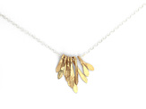 flutter gold sterling silver feathers leaves necklace lily griffin nz jewellery