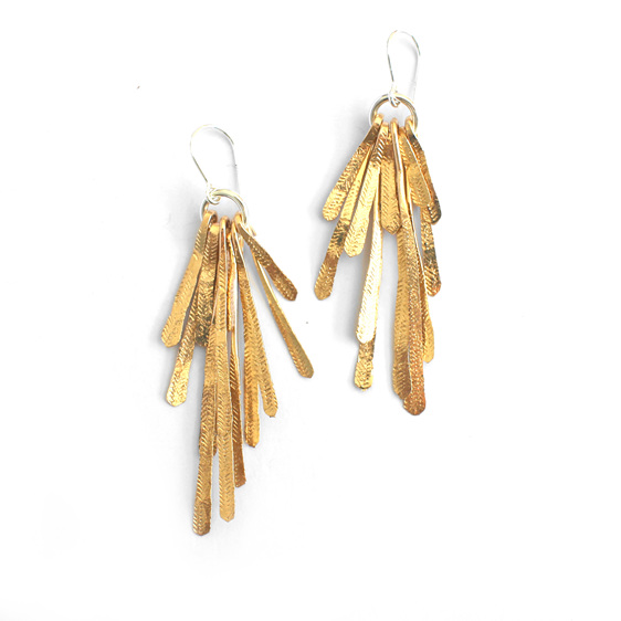 flutter statement earrings gold jewellery handmade lily griffin  sterling silver