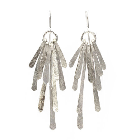 Flutter Statement Earrings in Silver